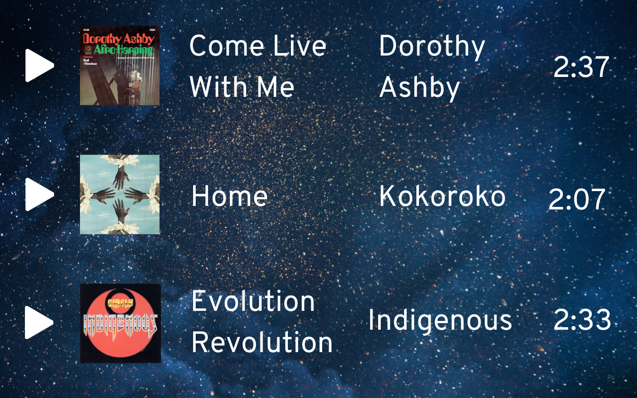 Music recommendations accompanying for this section. 