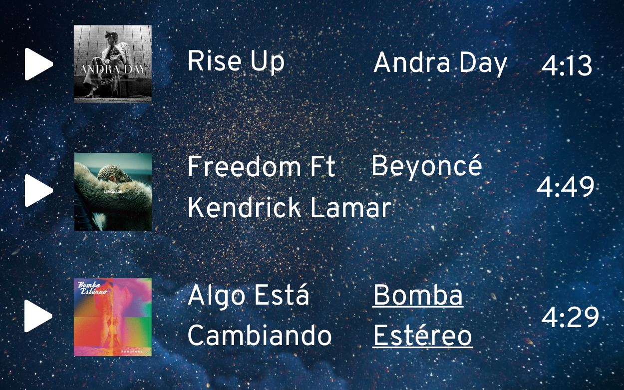 Song recommendations 